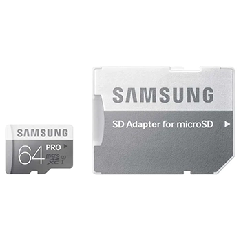 کارت حافظه microSDXC سامسونگ مدل Pro کلاس 10 استاندارد UHS-I U1 سرعت 90MBps ظرفیت 64 گیگابایت به همراه آداپتور SD